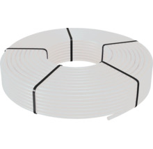 Rol witte kunststof buis voor vloerverwarming en sanitaire installaties.