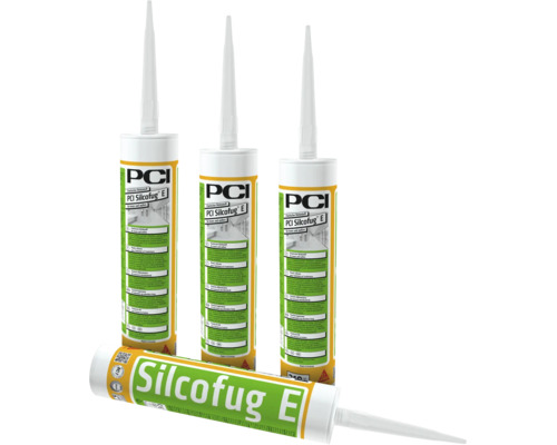 Vier kokers PCI Silcofug E elastische kit voor binnen en buiten.