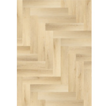 Laminaatvloer met visgraatpatroon, licht houten decor en gestructureerd oppervlak.
