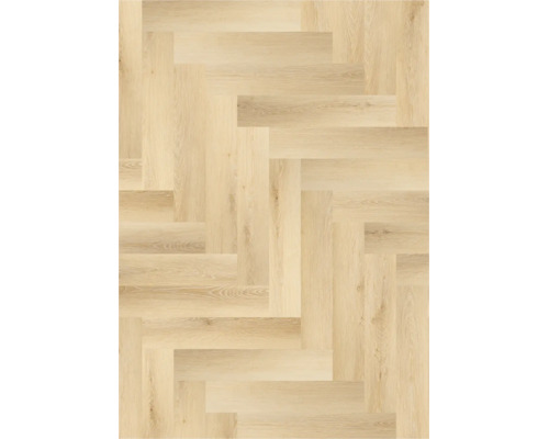 Laminaatvloer met visgraatpatroon, licht houten decor en gestructureerd oppervlak.
