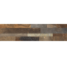 Wandstrip in natuursteenlook met een gestructureerd oppervlak van verschillende rechthoekige stroken.