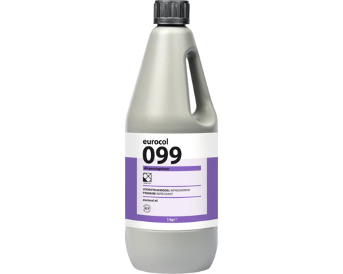 Eurocol 099 dispersieprimer, 1 kilogram fles voor het voorstrijken van ondergronden bij tegelwerk.