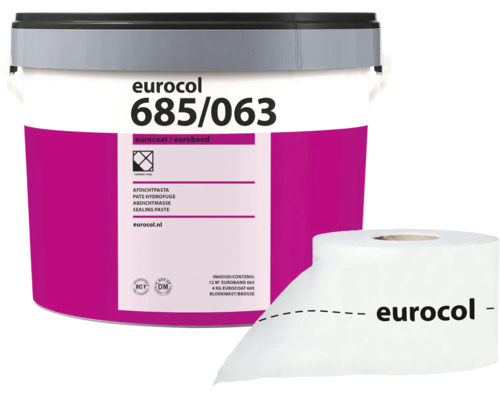 Eurocol 685 063 afdichtset bestaande uit vier kilogram afdichtpasta en twaalf meter Euroband voor keramische tegels