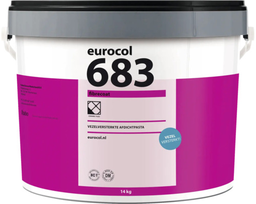 Eurocol 683 fibrecoat vezelversterkte afdichtpasta in emmer 14 kilogram