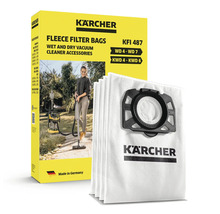 Kärcher vliesfilterzakken KFI 487 set voor Kärcher nat en droogzuigers uit de series WD 4 tot WD 7 en KWD 4 tot KWD 6 in verpakking.