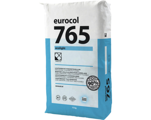 Eurocol 765 Ecolight lichtgewicht poedertegellijm 15 kilogram zak emissiearm en stofarm