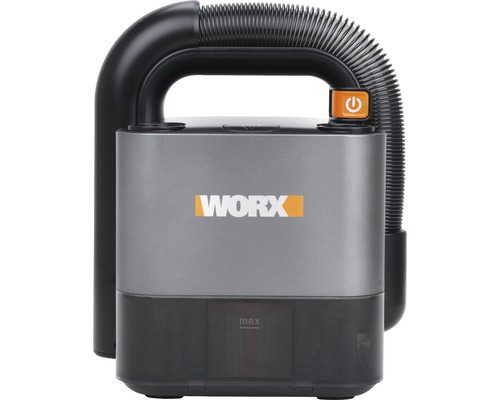 Worx logo op draagbare stofzuiger