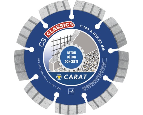 Diamantzaagblad met een diameter van 125 millimeter voor beton