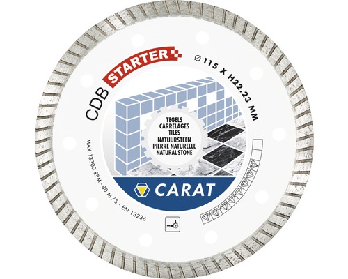 Carat CDB Starter doorslijpschijf, 115 x 22.23 millimeter, geschikt voor tegels en natuursteen