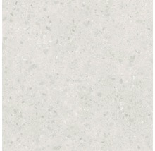 Close-up van een heldere kwartscomposietplaat met gespikkelde textuur.