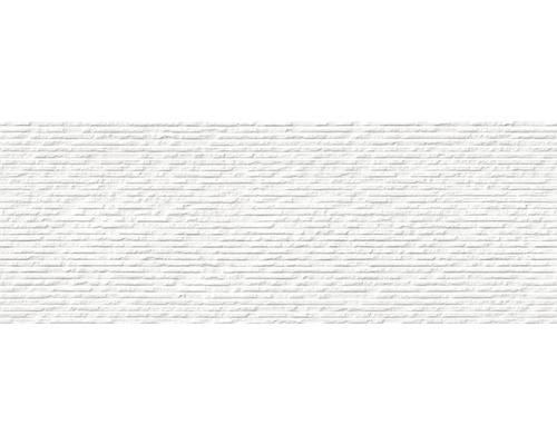 Witte wandbekleding met horizontale ribbelstructuur voor binnen.
