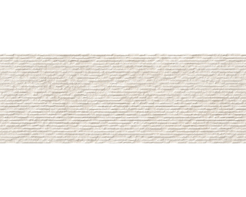 Decoratieve wandtegel met horizontaal ribbelpatroon.