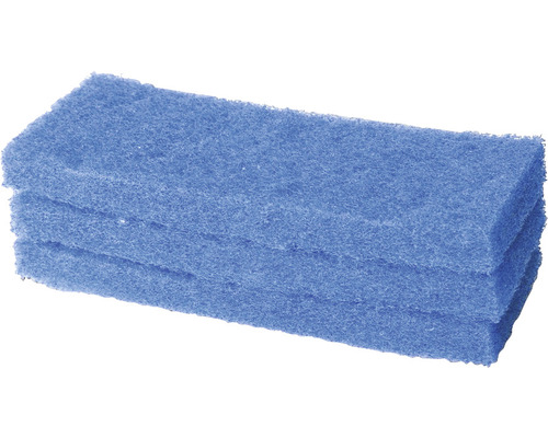 Stapel blauwe schuursponzen