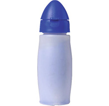 Lege fles met blauwe dop
