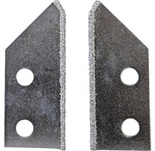 Twee metalen hoeken met twee gaten