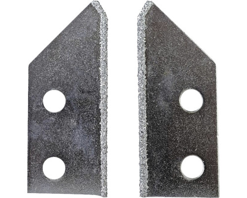 Twee metalen hoeken met twee gaten
