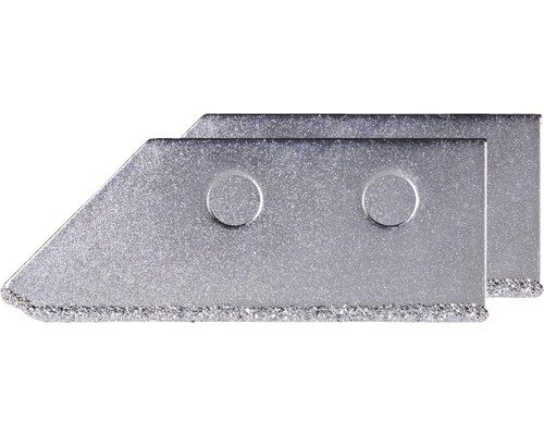 Twee metalen reservemessen voor tegelsnijder