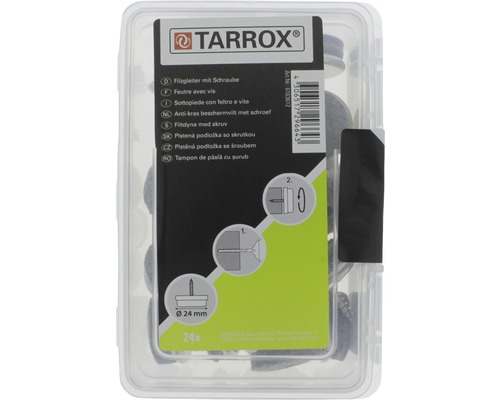Tarrox viltglijders met schroef, diameter 24 millimeter, 24 stuks