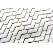 Close-up van witte hoekmozaïektegels