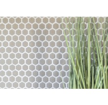 Zeshoekige tegels op de wand met plantendecoratie