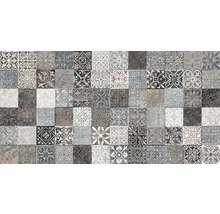 Tegelpatroon met diverse bloem- en geometrische motieven