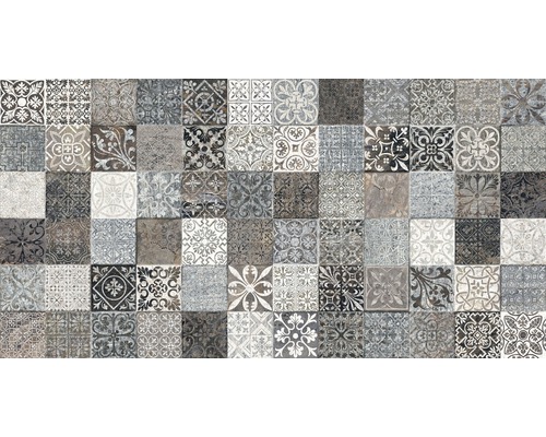 Tegelpatroon met diverse bloem- en geometrische motieven