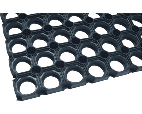 Zwarte rubberen mat met gaten