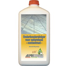 Natuursteenreiniger in een witte plastic fles met rode dop