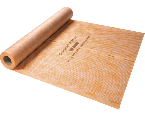 Schlüter Kerdi afdichtingsbaan gedeeltelijk uitgerold.