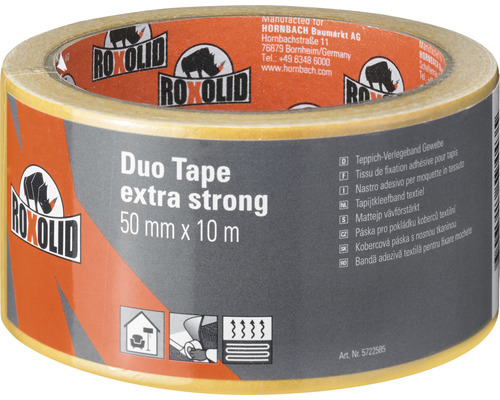 Roxolid Duo Tape extra sterk, 50 mm x 10 m, tapijtkleefband