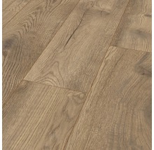 Close-up van laminaatvloer met houtlook.
