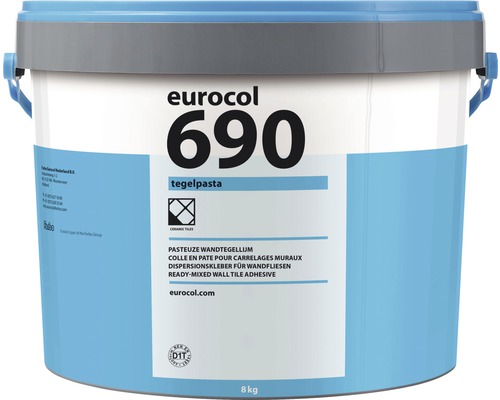 Eurocol 690 kant-en-klare wandtegellijm in emmer met acht kilogram inhoud
