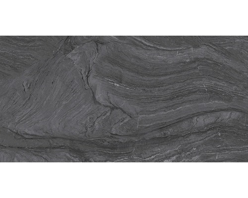 Decoratieve stenen wandtegel met golvende textuur.