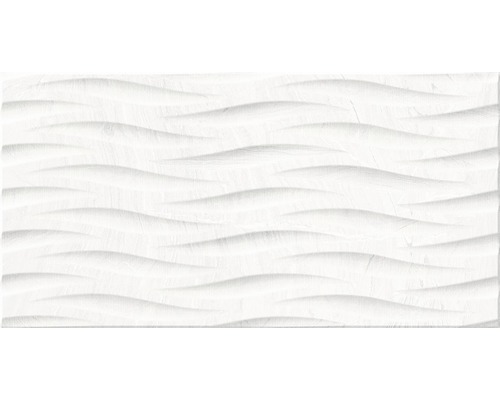 Witte 3D wandtegel met golfpatroon