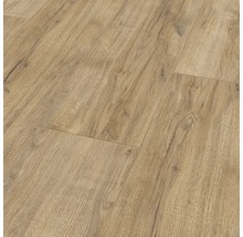 Close-up van laminaatvloer met houtlook.