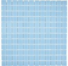 Blauw glazen mozaïektegelnet met vierkante tegels