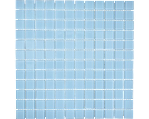 Blauw glazen mozaïektegelnet met vierkante tegels