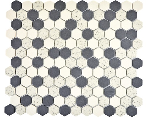 Mozaïektegels met zeshoekig patroon in twee kleuren