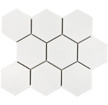 Witte, zeshoekige tegelmat