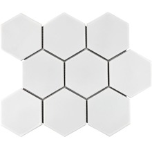 Zeshoekige witte mozaïektegels