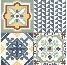 Tegelpatroon met geometrische en bloemmotieven