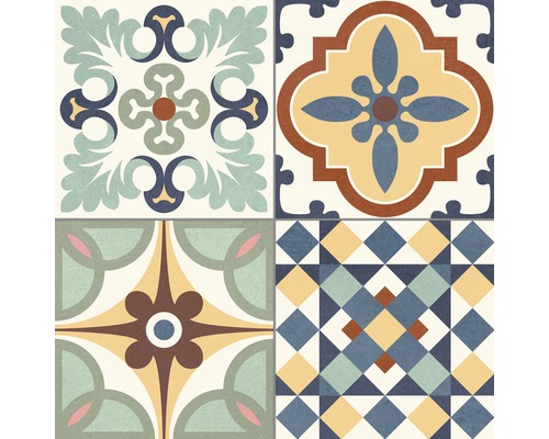 Decoratieve tegels met geometrische en florale patronen