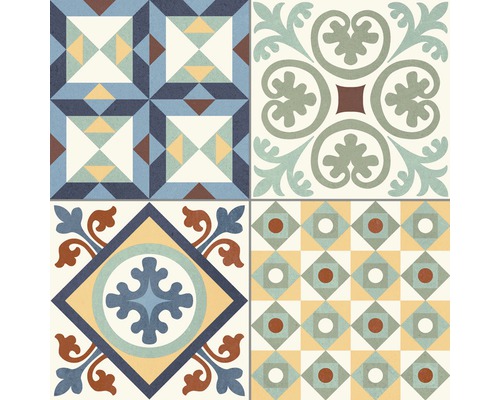 Tegels met geometrische en florale patronen