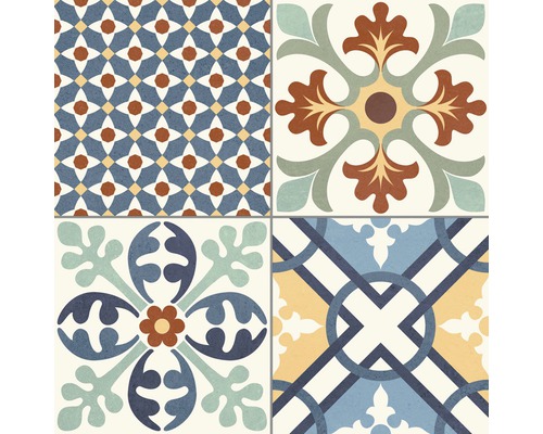 Decoratieve tegels met geometrische en bloemmotieven