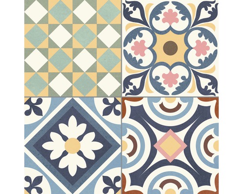 Decoratieve tegels met geometrische en bloemmotieven
