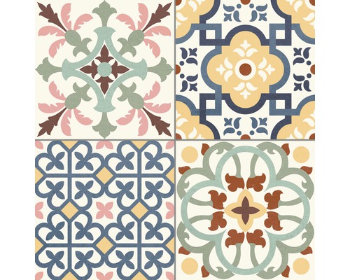 Decoratieve tegels met bloem- en geometrische patronen