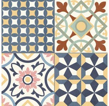Tegels met verschillende geometrische en bloemmotieven