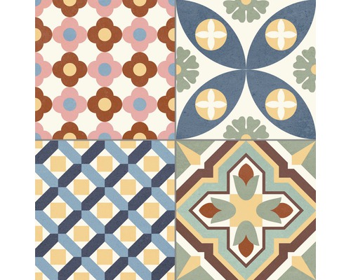 Decoratieve tegels met bloem- en geometrische patronen