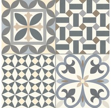 Tegels met diverse geometrische en bloemmotieven
