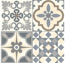 Decoratieve tegel met geometrische en bloemmotieven